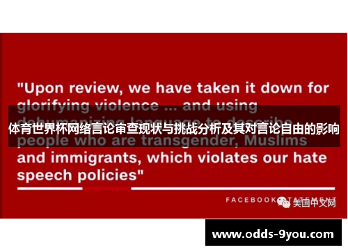 体育世界杯网络言论审查现状与挑战分析及其对言论自由的影响