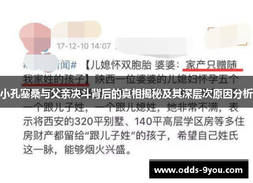 小孔塞桑与父亲决斗背后的真相揭秘及其深层次原因分析
